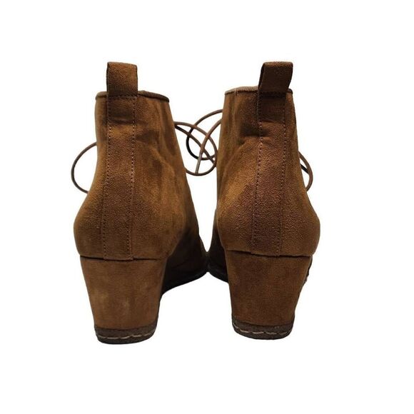 Franco Sarto Desert Wedge Chestnut Suede Light Brown Booties Women's Size 8.5M - Picture 9 of 10